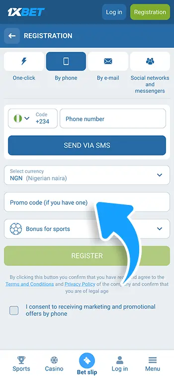 Step 5: Enter promo code