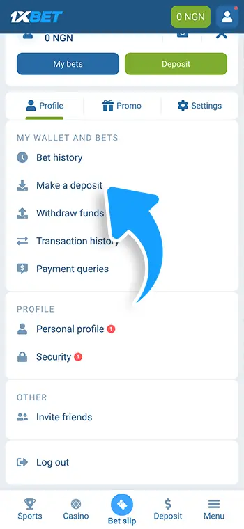 Step 3: Select Deposit
